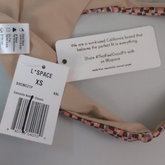 NEW L*Space Shine On Shimmer Camacho Bikini Bottom Multicolor Metallic Geometric - Picture 11 of 11